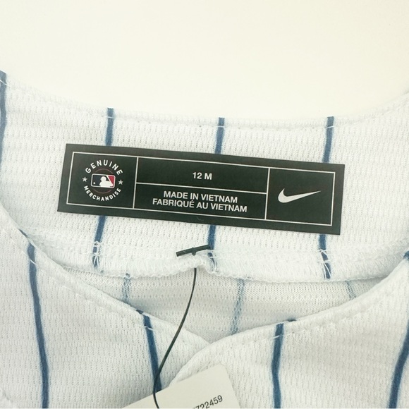 Nike MLB Chicago Cubs Baby Boy Striped Romper Jersey 12M NWT - Picture 4 of 10